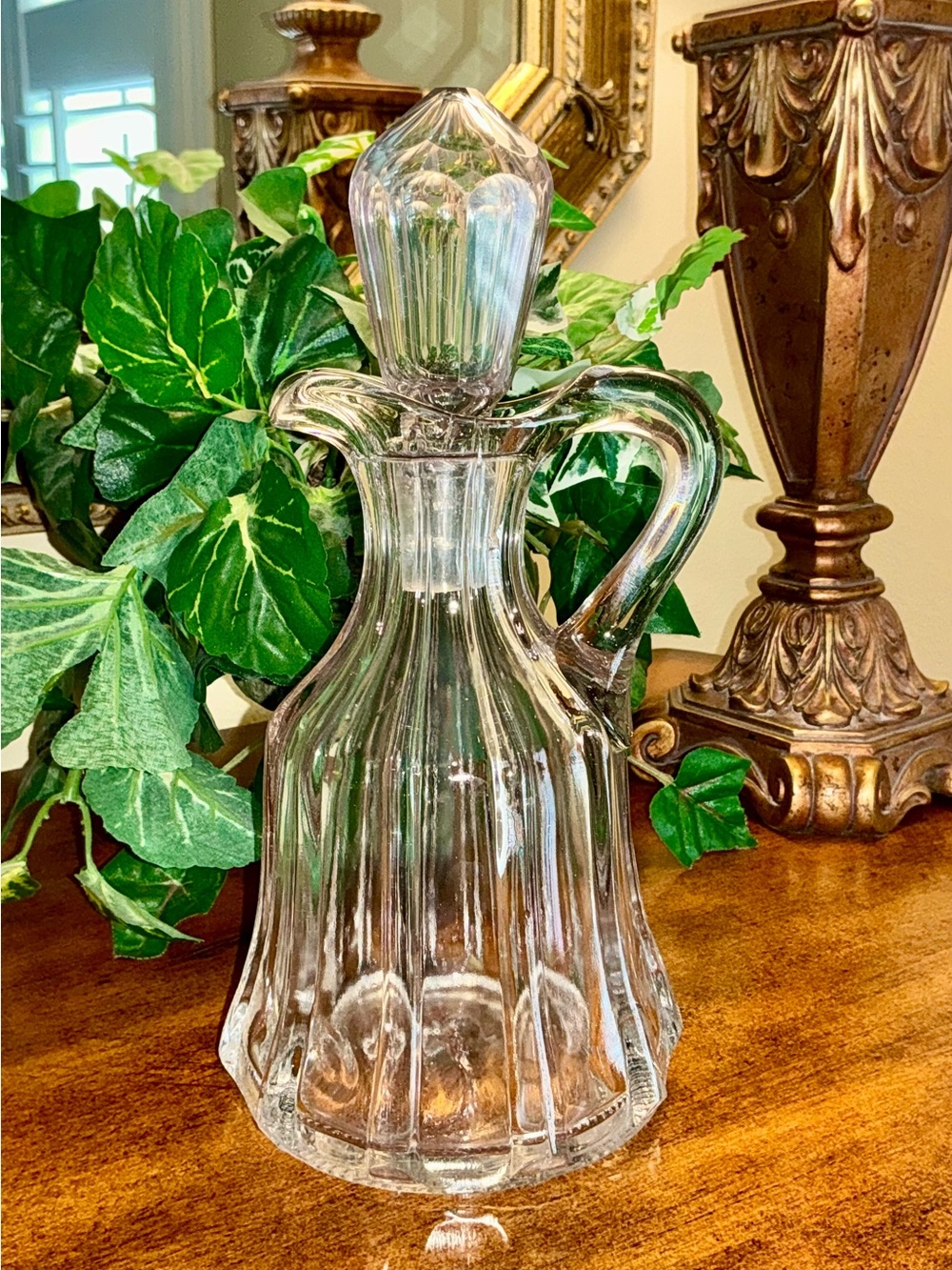 Antique Heisey Glass Peerless Pattern  Pressed-Glass Decanter Cruet
